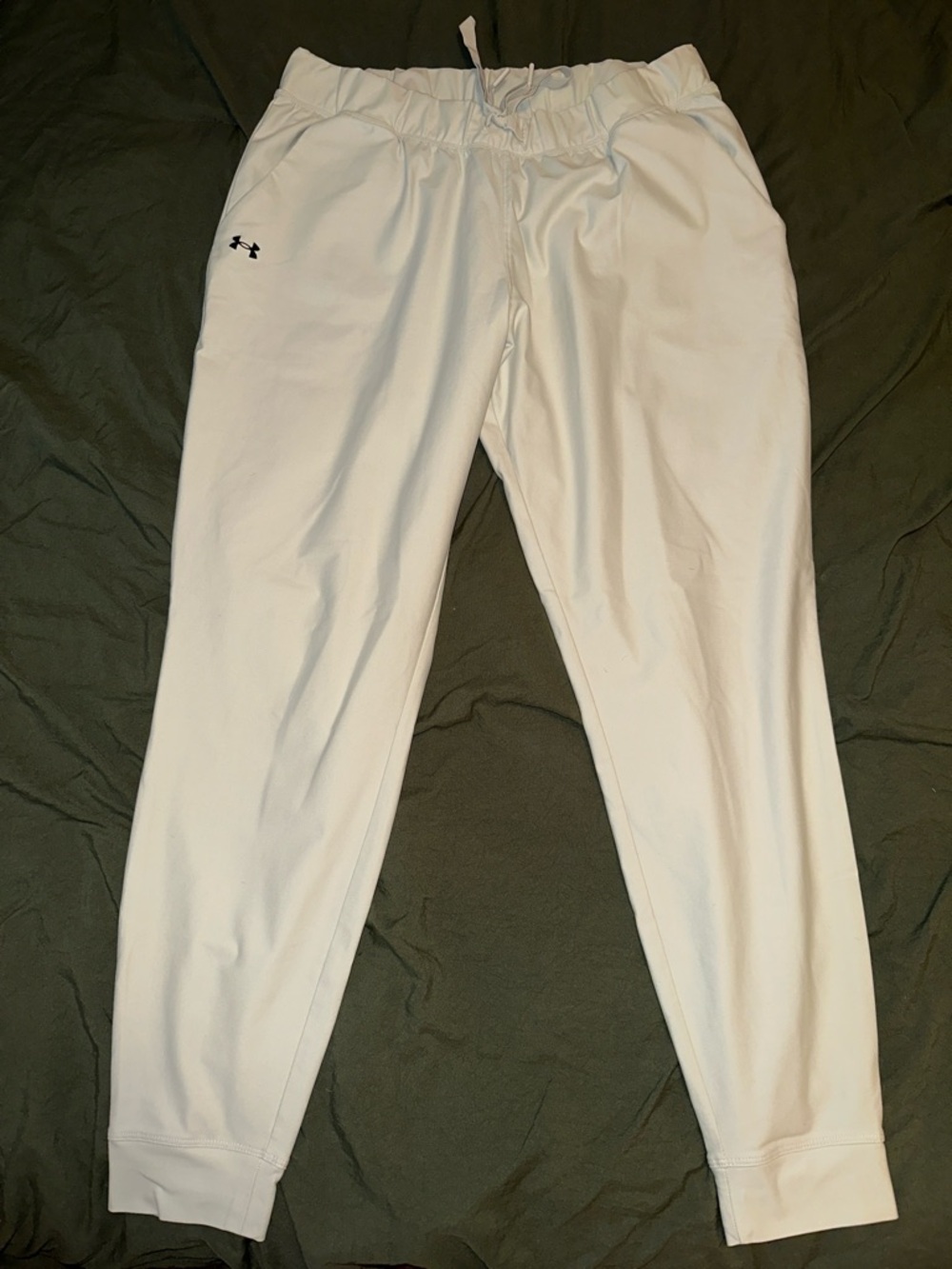 Under Armour Women’s White Jogger Sweatpants with Black Logo